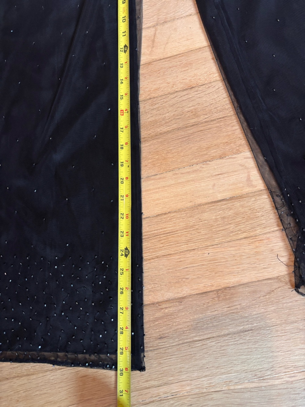 Ann Taylor Black Sheer Mesh Rhinestone Wide Leg Pants Size 2 Y2K Vintage Glam - Picture 9 of 11